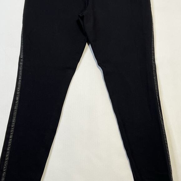 St John Pants Womens Small Black Skinny Leg Pull On Dress Career Leather Trim - Picture 10 of 11